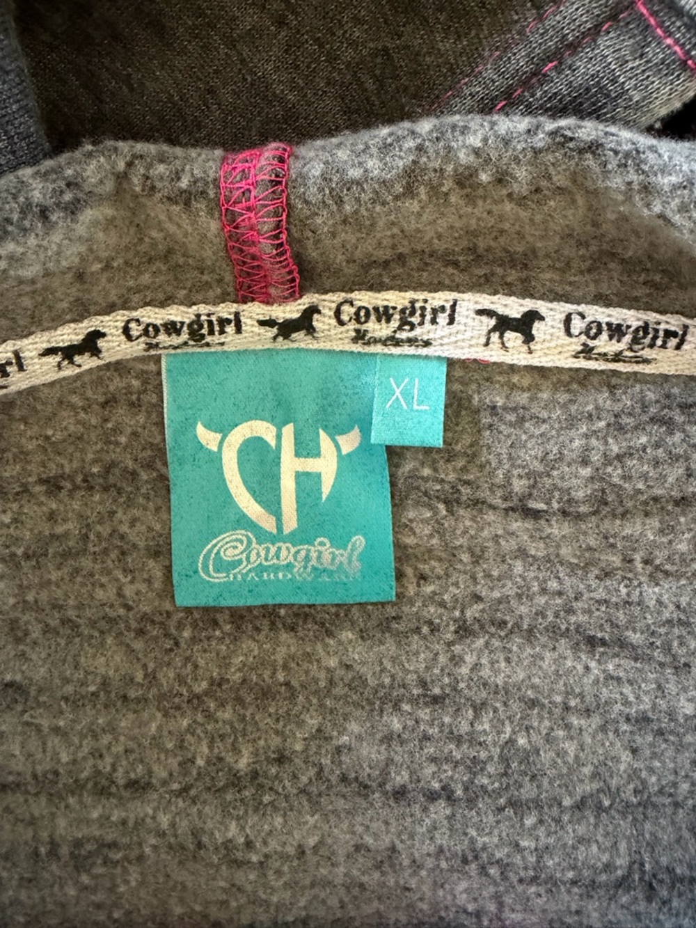 NWOT Gray Hoodie with Pink Arrow Graphic - Women's Sweatshirt - Picture 3 of 5